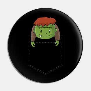 Fake Pocket Cute Halloween Frankenstein Pin