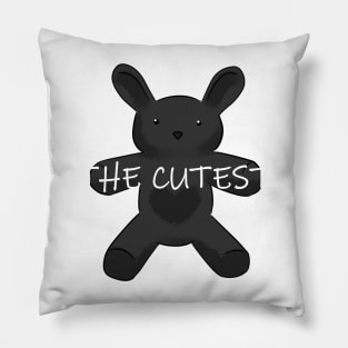 The cutest bunny black Pillow