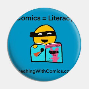 Comics = Literacy Pin