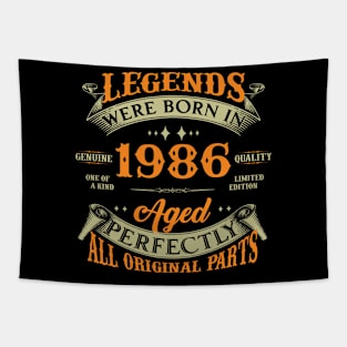 Legends Were Born In 1986 38th Birthday Tapestry