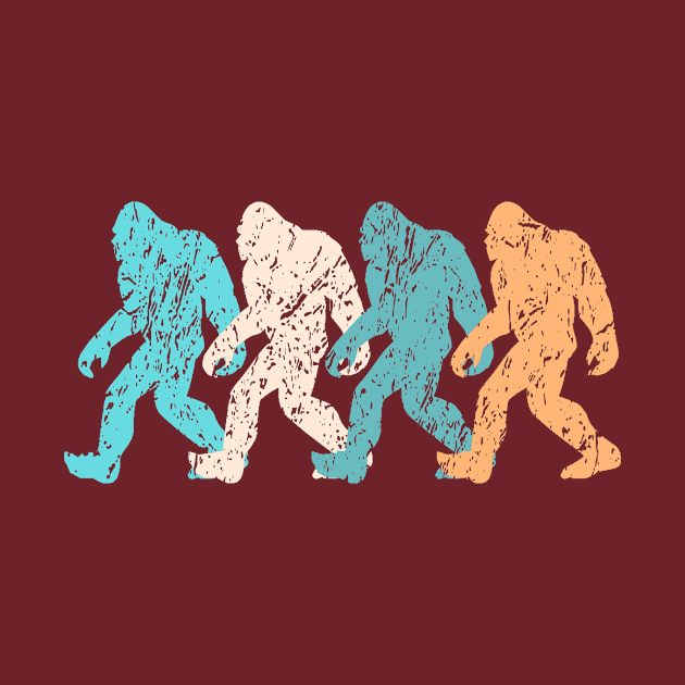 Distressed Bigfoot Silhouette Pop Art by DigitalNomadTees