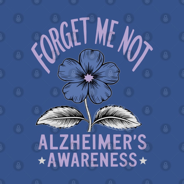 Forget Me Not Alzheimer's Awareness Colorful Design by TF Brands