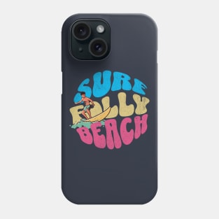 Surf Folly Beach South Carolina Vintage Surfboard Phone Case