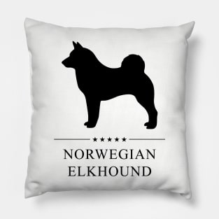 Norwegian Elkhound Black Silhouette Pillow