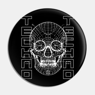 techno skull Pin