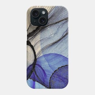 Black and Blue Abstract Art Phone Case