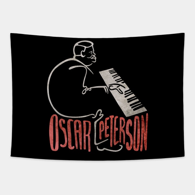 Oscar Peterson Jazz Piano Icon Tapestry by Lix