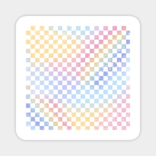 Pastel Rainbow Checkerboard Pattern Magnet