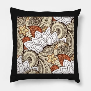 Paisley Print with Vintage Floral Motifs Pillow