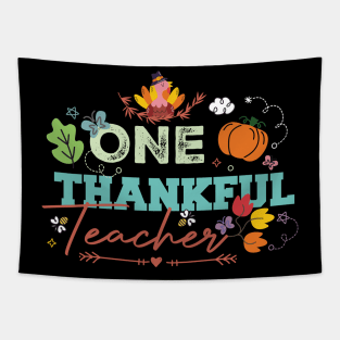 One Thankful Teacher Thanksgiving Day Tapestry