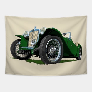 1937 MG Midget in green Tapestry