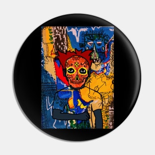 Dive into the Streets - A MaleMask NFT with MexicanEye Color and Street Art Background Pin