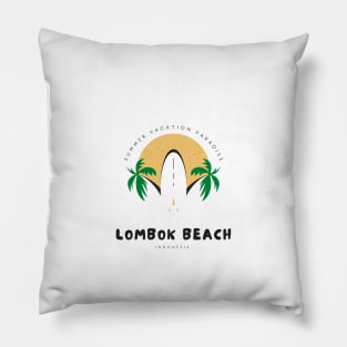 Summer vacation paradise Lombok beach tshirt Pillow