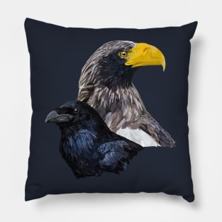 Pigargo and crow Pillow