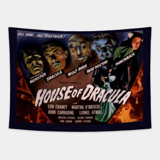 Classic Horror Movie Lobby Card - House of Dracula Tapestry