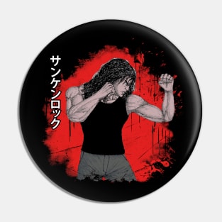 Tokyo Streets' Warriors Sun-Ken Fan Tee with the Anime's Unyielding Protagonist Pin