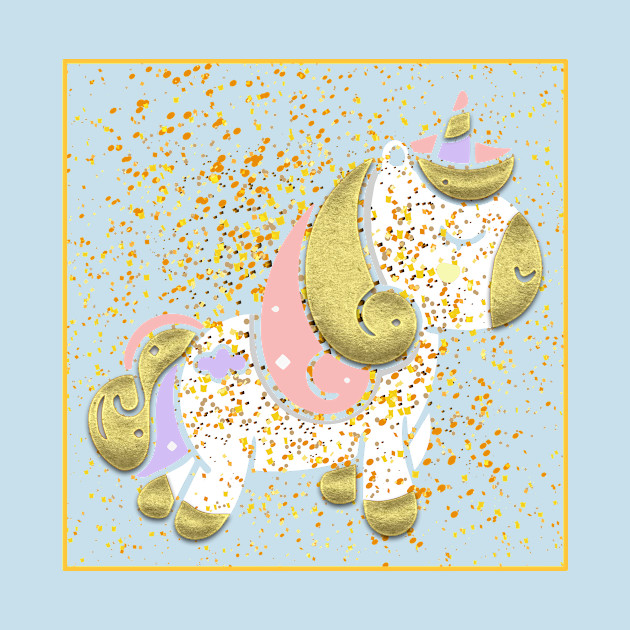 Disover Gold Glitter Unicorn - Gold Unicorn - T-Shirt