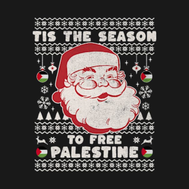 Tis the Season to Free Palestine - Free Gaza Retro Vintage Santa by sarcasmandadulting