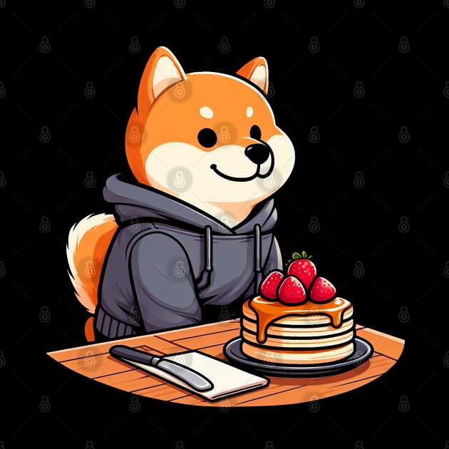 Shiba Inu Strawberry Pancakes by Plushism