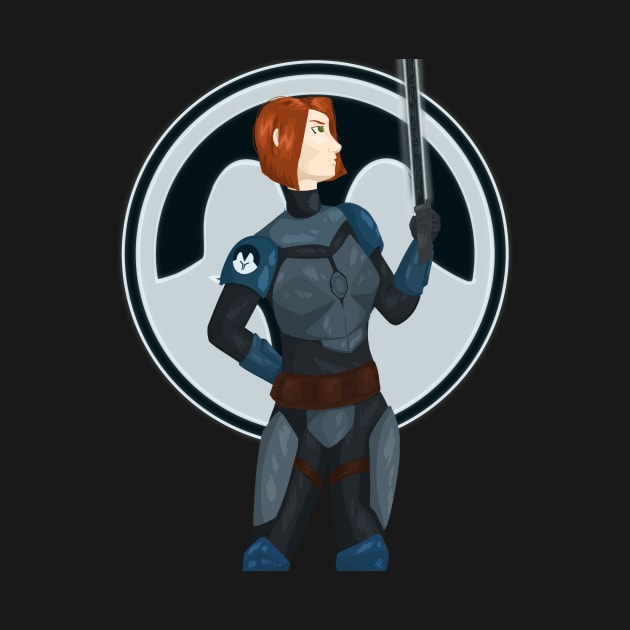 Bo Katan with Darksaber by Amateur_Artist