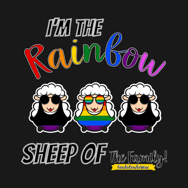 GenderBenderWear (White) - "Rainbow Sheep Of The Family" by GenderBenderWear