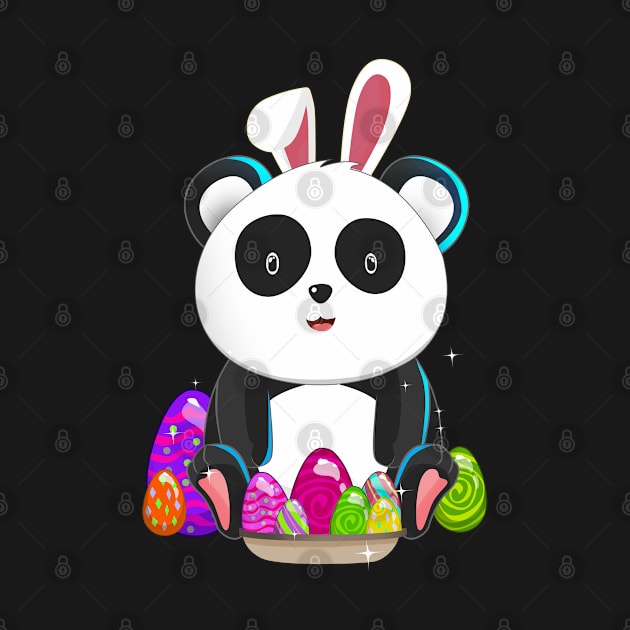 Easter Bunny Cute Panda With Egg Easter Sunday by TheBeardComic
