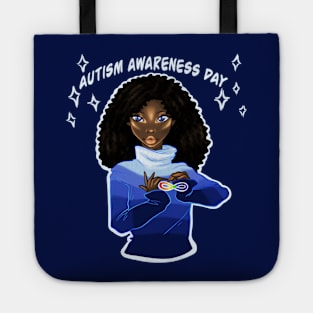 Black Girl Autism Awareness Day Tote