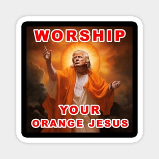 Worship Donald Trump Your Orange Jesus Magnet