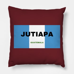 Jutiapa City in Guatemala Flag Colors Pillow