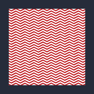 Red and white zigzag lines as maritime pattern design T-Shirt