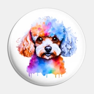 Toy Poodle Watercolor Pin