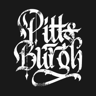 Pittsburgh Map Calligraphy Lettering Fan Art T-Shirt