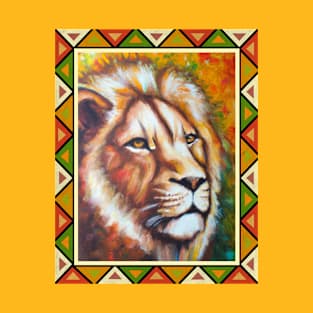 Portrait of an African lion, African art T-Shirt