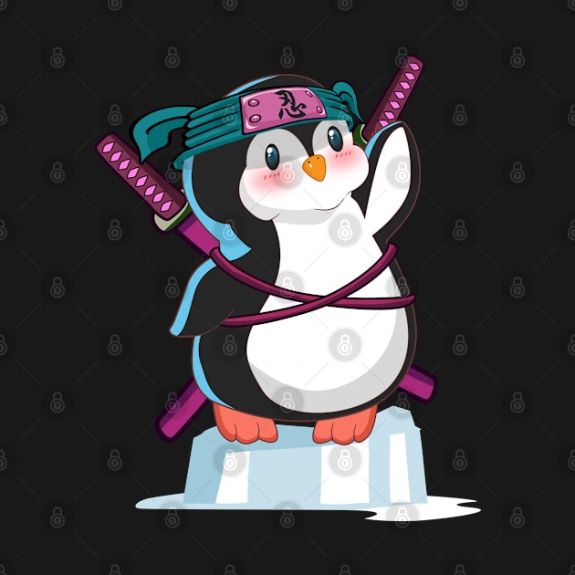 Ninja Warrior Penguin Chibi Anime by TheBeardComic