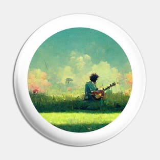 Strumming in the grass Pin