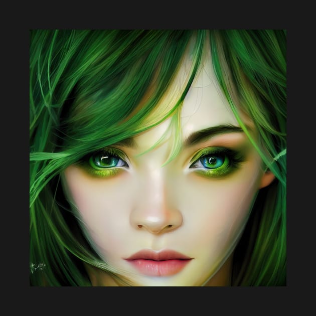 Elf Woman with Green eyes by JyFDesignz