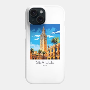 A Pop Art Travel Print of Seville - Spain Phone Case