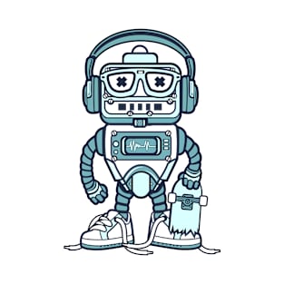 Retro Robot with Skateboard T-Shirt