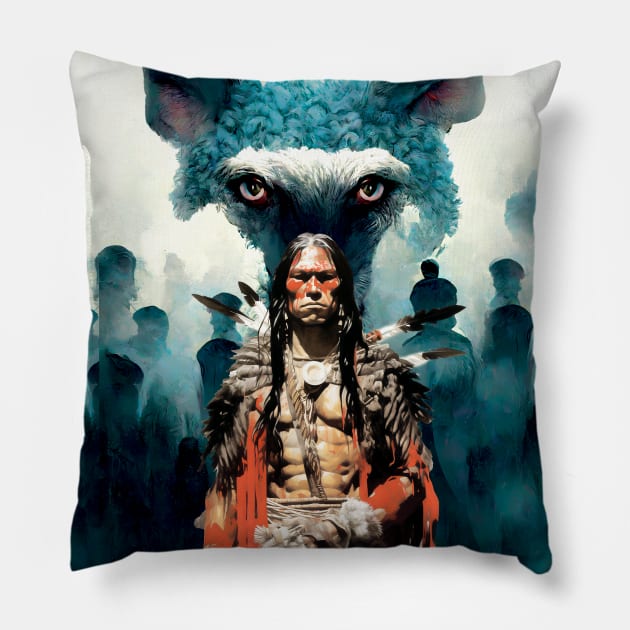 National Native American Heritage Month: "The Strength of the Wolf is the Pack, and the Strength of the Pack is the Wolf" Osage Nation Proverb Pillow by Puff Sumo