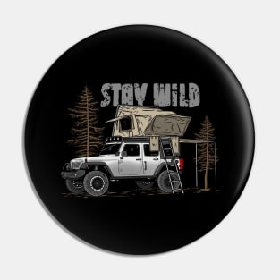 Stay Wild Jeep Camp - Adventure white Jeep Camp Stay Wild for Outdoor Jeep enthusiasts Pin