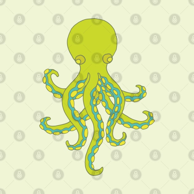 OCTOPUS GARDEN Green Undersea Ocean Creature Tentacles - UnBlink Studio by Jackie Tahara by UnBlink Studio by Jackie Tahara