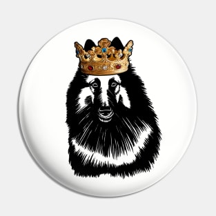 Belgian Tervuren Dog King Queen Wearing Crown Pin