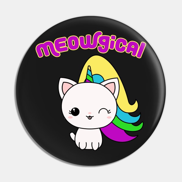 Meowgical Unicorn Magical Cat Pin by charlescheshire