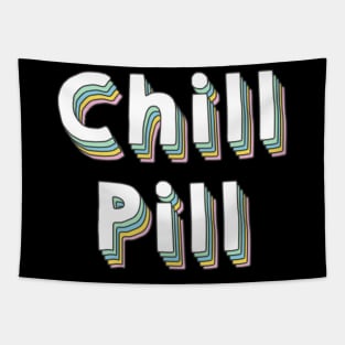 Chill Pill Tee in Retro Colorful Text Tapestry