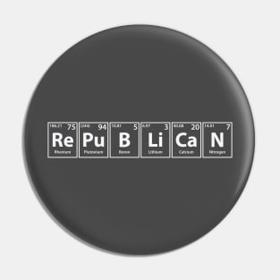 Republican (Re-Pu-B-Li-Ca-N) Periodic Elements Spelling Pin