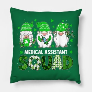 Funny Gnome Medical Assistant Squad Patrick's Day Matching Pillow