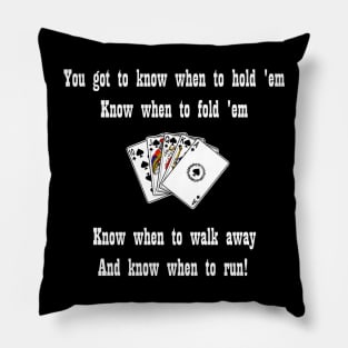 "Hold 'em, fold 'em" poker design Pillow