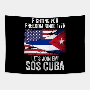 SOS Free Cuba Tapestry