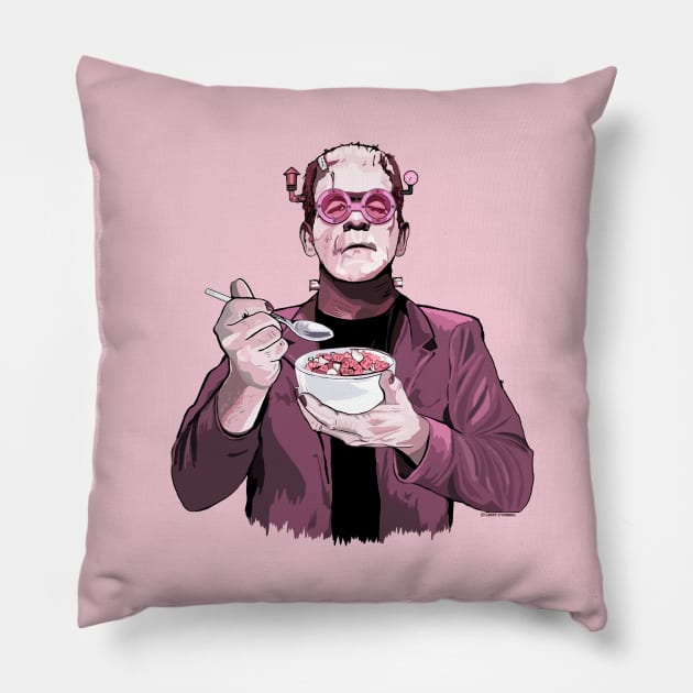 Breakfast Monster Pillow by FanboyMuseum