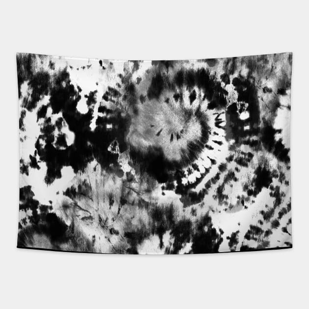 Black and white tie dye tapestry discount